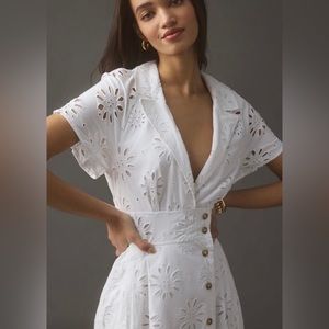 By Anthropologie Eyelet Shirt Dress